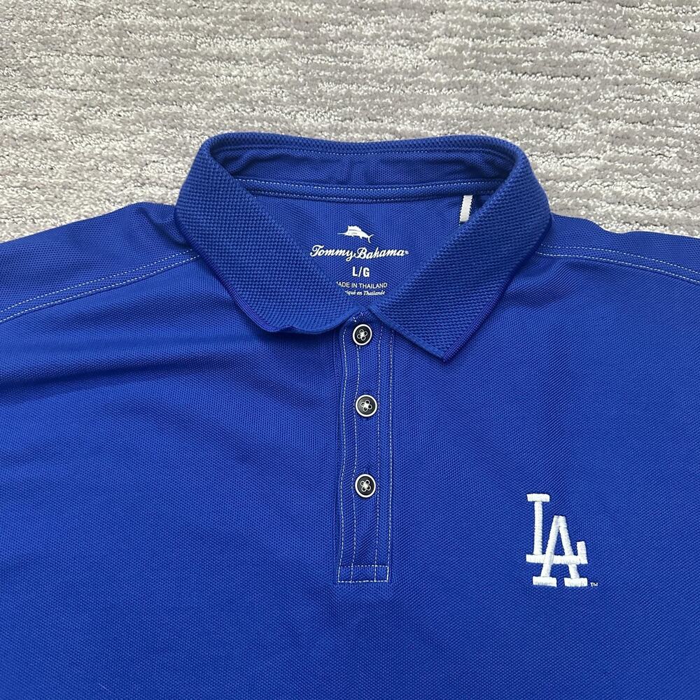 Los Angeles Dodgers Shirt Mens Large Blue MLB Baseball Tommy Bahama Polo LA Logo - Picture 4 of 10